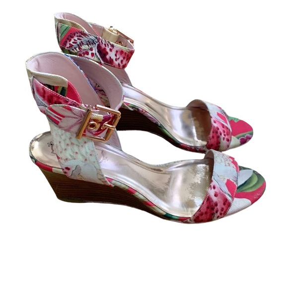 Ted Baker Shoes - Ted Baker Women's Lernox Floral Wedge Sandal - Pink, Brown, Size 9.5 US